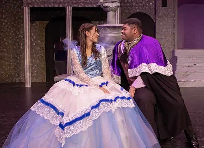 Lexie Johnson (left) and Isaac Johnson (right) star in "Cinderella," a musical collaboration between the Northern State University School of Fine Arts and the Aberdeen Community Theatre